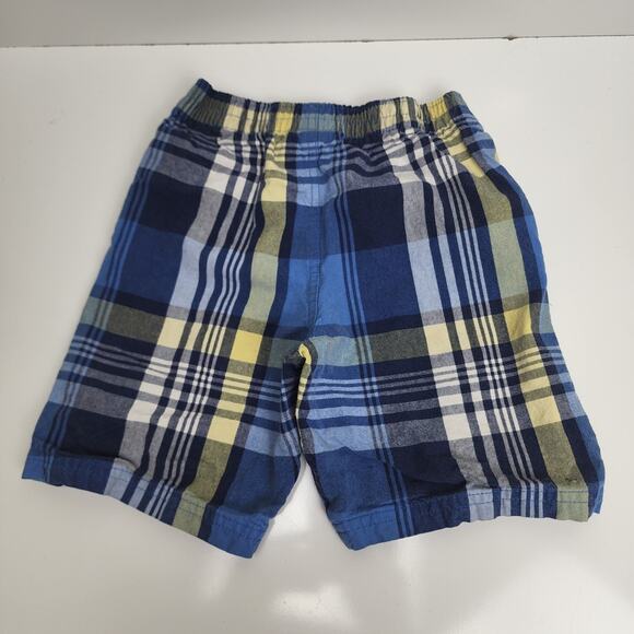 Faded Glory Blue Yellow White Plaid Shorts w/ Pockets Boys Toddler Size 4T - Picture 3 of 5